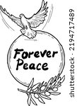Peace Frame Border With Doves...