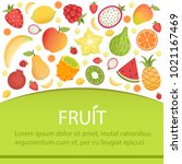 tropical fruits banner  summer... | Shutterstock .eps vector #1021167469
