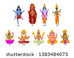 indian gods set  shiva  igny ... | Shutterstock .eps vector #1383484073