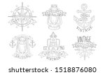 collection of nautical vintage... | Shutterstock .eps vector #1518876080