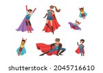 superhero characters set ... | Shutterstock .eps vector #2045716610