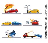 car accidents set on white... | Shutterstock .eps vector #310344986