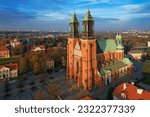 Small photo of Aerial view of Poznan Cathedral - Archcathedral Basilica of St. Peter and St. Paul, Polish Gothic architecture, Wielkopolska, Poland
