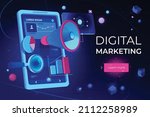 digital marketing futuristic... | Shutterstock .eps vector #2112258989