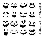 halloween face icons set.... | Shutterstock .eps vector #2160752353