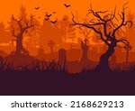 old cemetery halloween... | Shutterstock .eps vector #2168629213