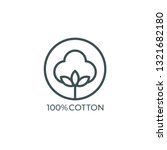 100  Cotton Icon. Vector...