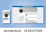 responsive profile page design... | Shutterstock .eps vector #1518137300
