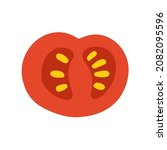 cute sliced tomato icon. vector ... | Shutterstock .eps vector #2082095596