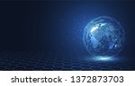 global network connection.... | Shutterstock .eps vector #1372873703