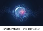 global network connection.... | Shutterstock .eps vector #1411093310