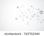 abstract connecting dots and... | Shutterstock .eps vector #765702340