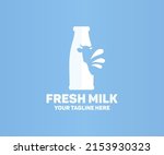 fresh milk glass bottle  ... | Shutterstock .eps vector #2153930323