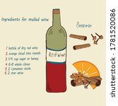 mulled wine  ingredients  ... | Shutterstock .eps vector #1781520086