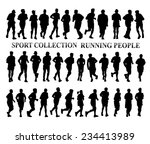 silhouettes of running people.... | Shutterstock .eps vector #234413989