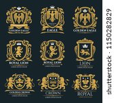 heraldic lion and eagle shield... | Shutterstock .eps vector #1150282829