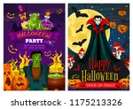 happy halloween greeting banner ... | Shutterstock .eps vector #1175213326