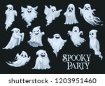 ghosts of halloween holiday... | Shutterstock .eps vector #1203951460