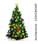 christmas tree with xmas star ... | Shutterstock .eps vector #1204184269
