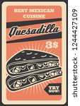 mexican quesadilla sandwich ... | Shutterstock .eps vector #1244427109