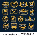vector heraldic golden hawk and ... | Shutterstock .eps vector #1571378416