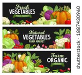 vegetables banners  farm market ... | Shutterstock .eps vector #1887430960