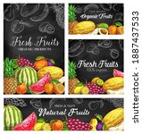 fresh fruits vector sketch... | Shutterstock .eps vector #1887437533