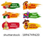 viva mexico isolated icons with ... | Shutterstock .eps vector #1896749620
