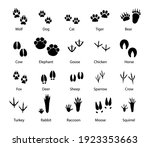 animals and birds feet tracks ... | Shutterstock .eps vector #1923353663