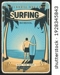 Surfing School Retro Poster....