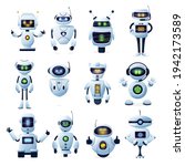 robots and chatbots  ai bots... | Shutterstock .eps vector #1942173589