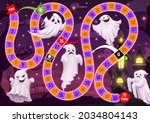 kids halloween board game with... | Shutterstock .eps vector #2034804143