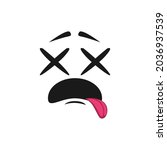 emoticon with silly crossed... | Shutterstock .eps vector #2036937539