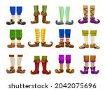 cartoon legs of gnome  elf ... | Shutterstock .eps vector #2042075696