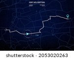 route dashboard with city map... | Shutterstock .eps vector #2053020263