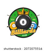 Billiards And Pool Club Icon...
