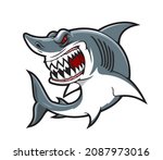 cartoon shark vector mascot .... | Shutterstock .eps vector #2087973016