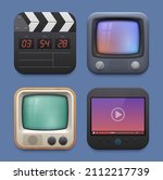 movie clapper board  tv and... | Shutterstock .eps vector #2112217739