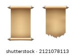 old parchment or paper roll and ... | Shutterstock .eps vector #2121078113