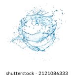 isolated clean blue water wave... | Shutterstock .eps vector #2121086333