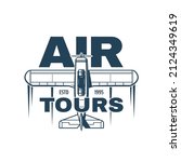 Air Tours Icon With Vintage...