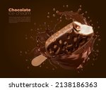 realistic chocolate splash and... | Shutterstock .eps vector #2138186363