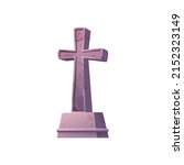 tombstone and cross icon  grave ... | Shutterstock .eps vector #2152323149
