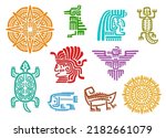 mayan aztec totems  vector...