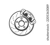 Vehicle Brake Pad And Disc Icon....