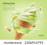 Realistic Pistachio Ice Cream...