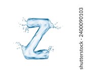 realistic letter z water font ...