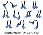 cartoon vector walking feet in... | Shutterstock .eps vector #249373543