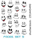 cartoon faces with different... | Shutterstock .eps vector #251445490
