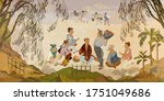 ancient china. oriental people. ... | Shutterstock .eps vector #1751049686